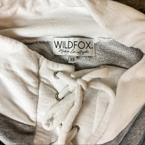 WILDFOX Contrast Fifi Grey And White Lace Up Corset Joggers Sz. XS - Picture 6 of 6